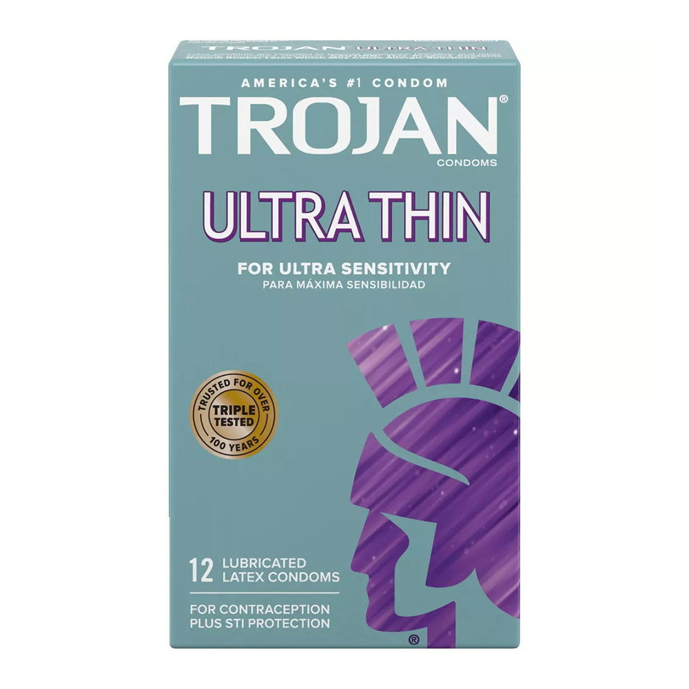 Trojan Ultra Thin Premium Lubricated Latex Condoms, 12 Ea